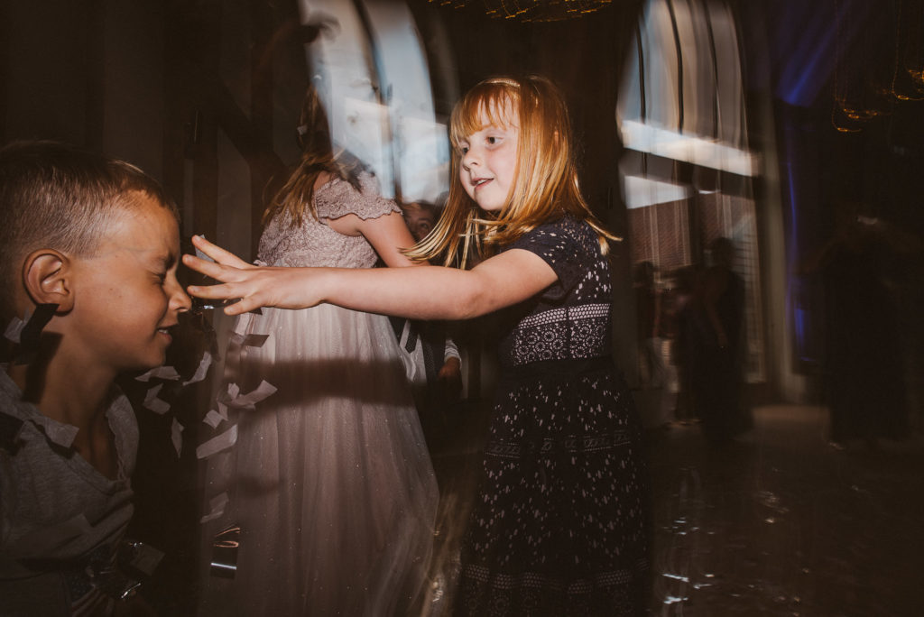 children having fun during a wedding reception