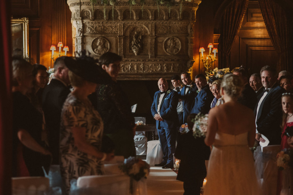Berkshire groom looks at his bride for the first time as she walks up the aisle