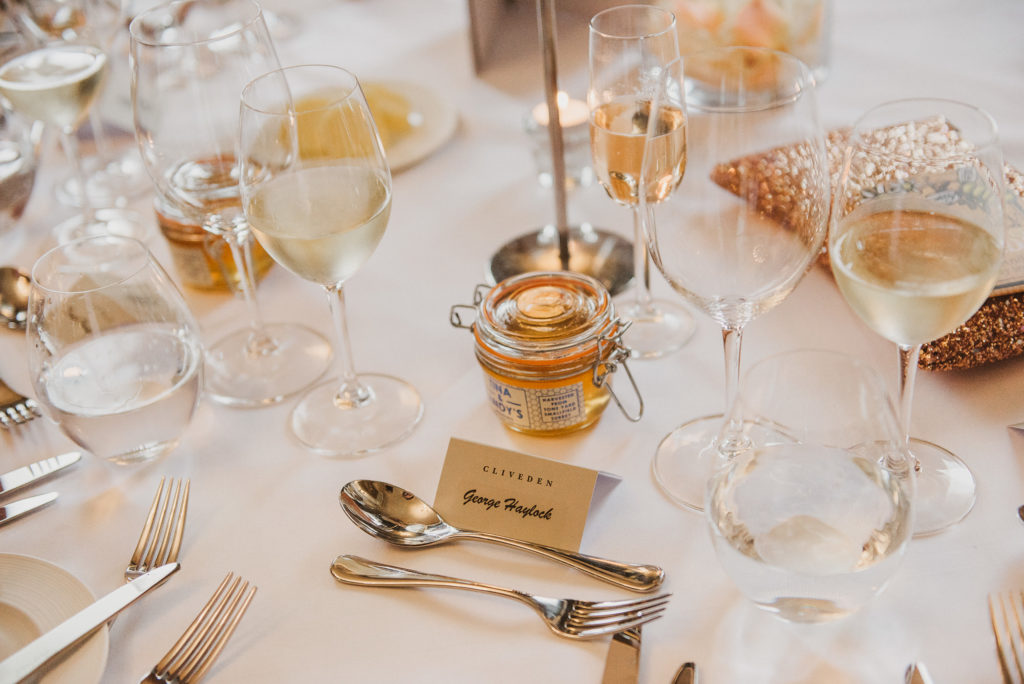 wedding table details in the French Dining Room